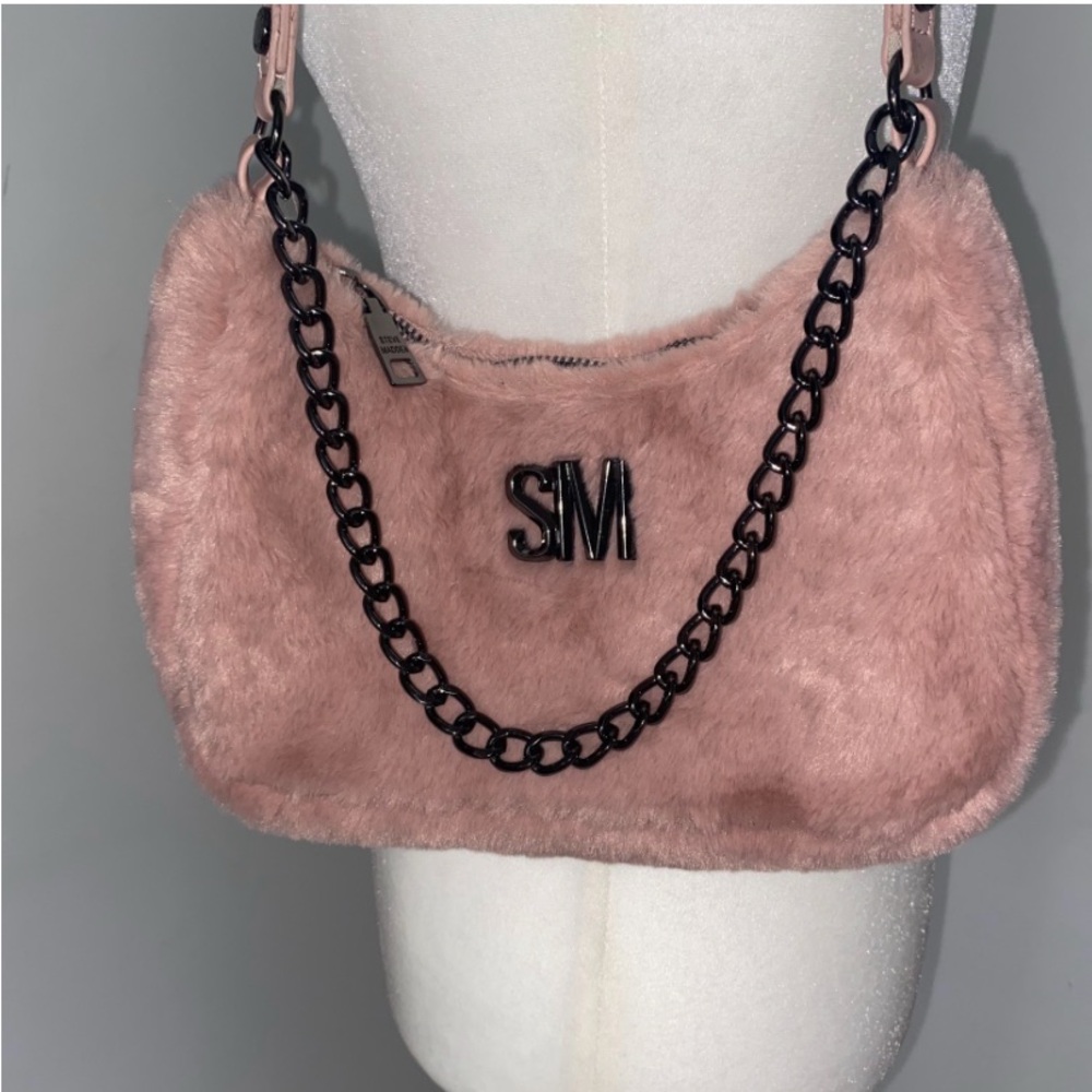 Steve Madden Blush Faux Fur Shoulder Bag